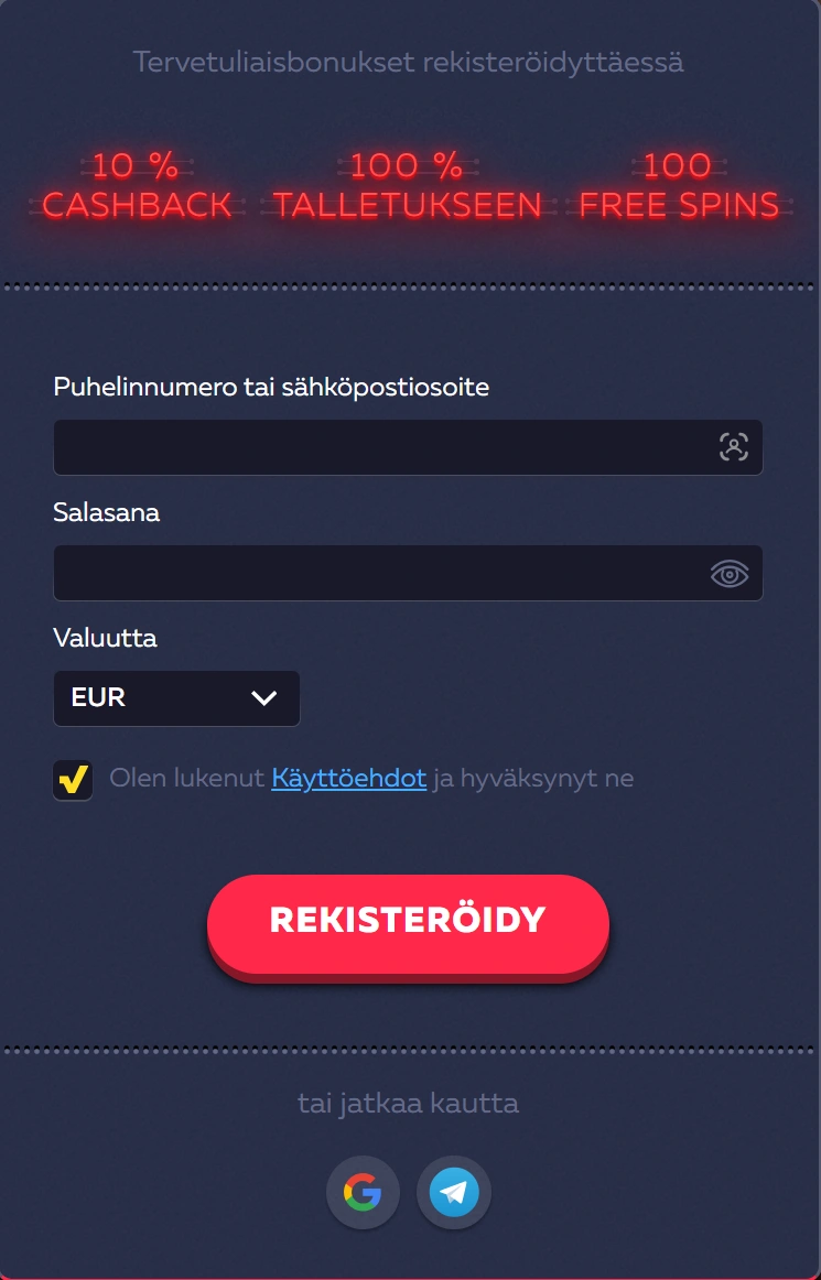 Rekisteröityminen 